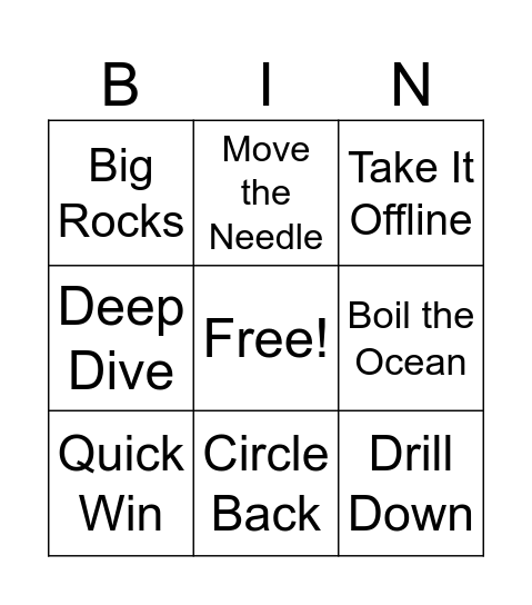 PDE All Hands Bingo Card