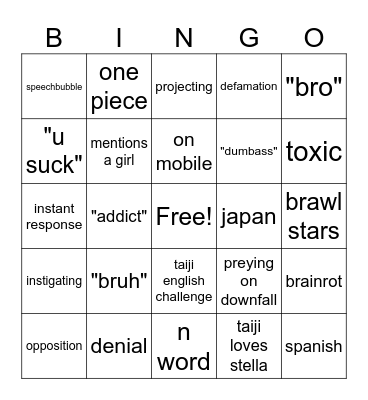taiji bingo Card