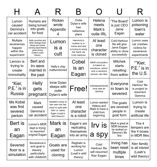 Severence Melon Party Bingo Card