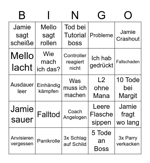 Jamie EldenLooser Bingo Card