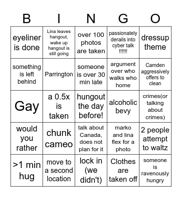 Camden's rat bingo UWU Bingo Card