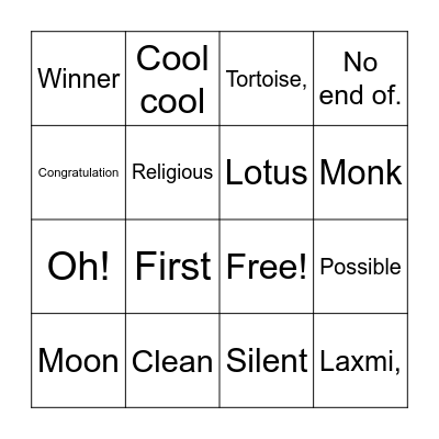 Rashmi’s Birthday RINGO Bingo Card