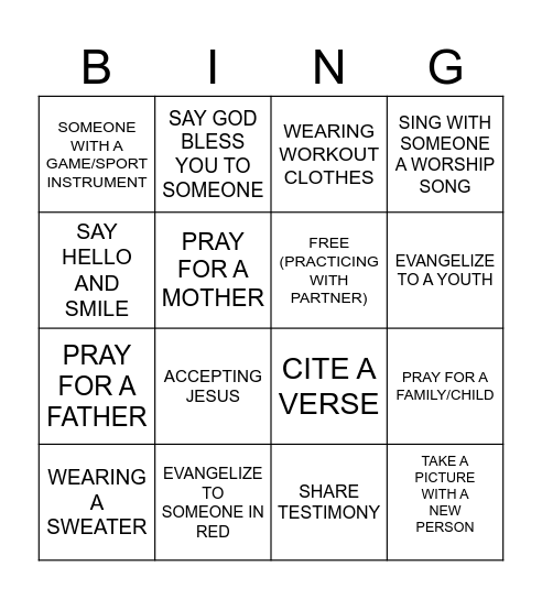 PS Evangelism- Jesus is LOVE Bingo Card