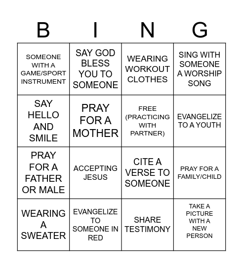 PS Evangelism- Jesus is LOVE Bingo Card