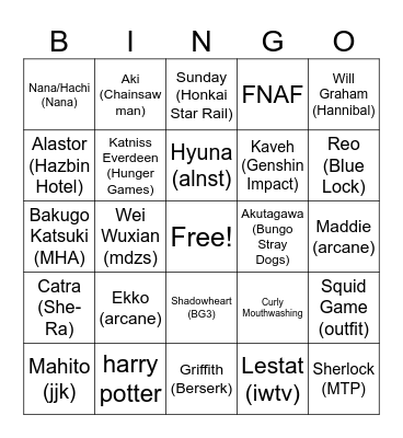 Milena BINGO Card