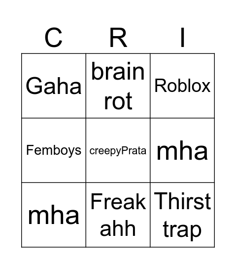 Idk Bingo Card