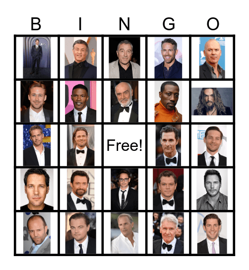 Male Actors Oh My Bingo Card