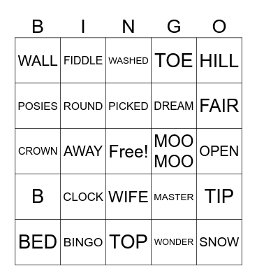Baby Bingo Card