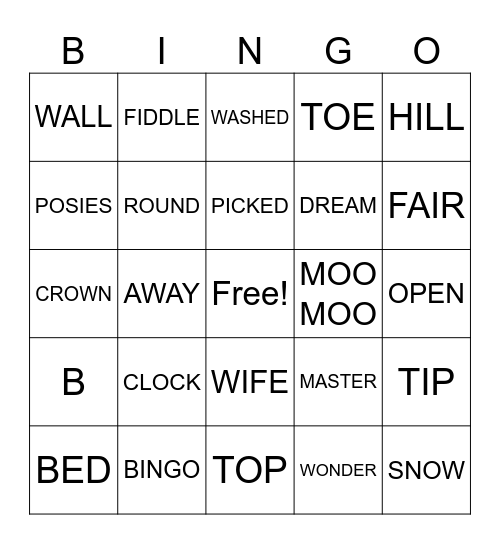 Baby Bingo Card