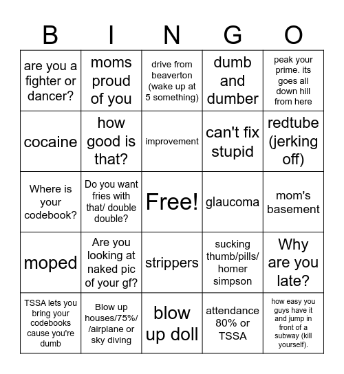 Chris's Lab Class Bingo Card