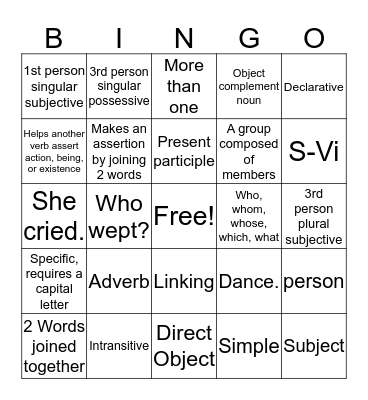 Essentials Bingo Card