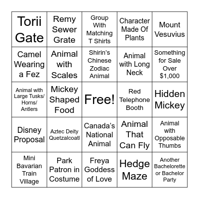 Shirin's Bachelorette Bingo Card