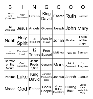 Bible Bingo! Bingo Card