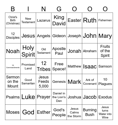 Bible Bingo! Bingo Card