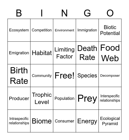 2025 Winter Term 7th Grade Exam Bingo Card