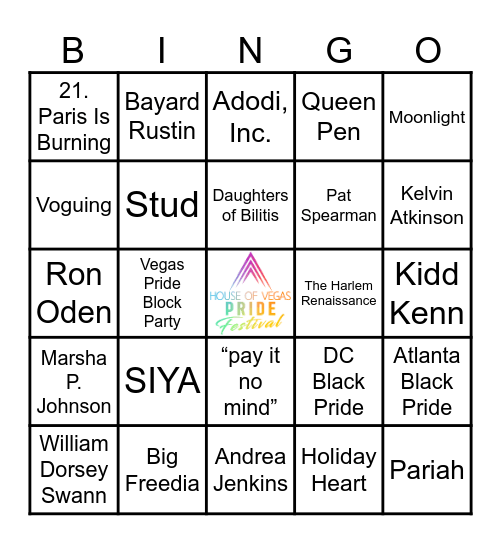 BLACK LGBTQ+ HISTORY Bingo Card
