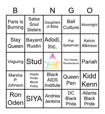 BLACK LGBTQ+ HISTORY Bingo Card