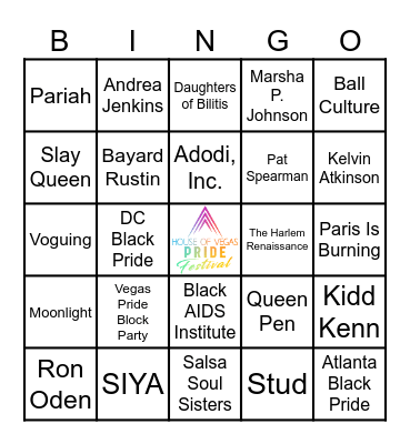 BLACK LGBTQ+ HISTORY Bingo Card
