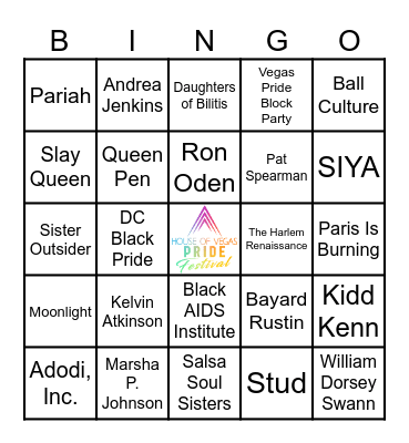 BLACK LGBTQ+ HISTORY Bingo Card