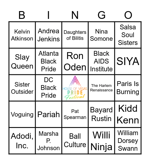 BLACK LGBTQ+ HISTORY Bingo Card