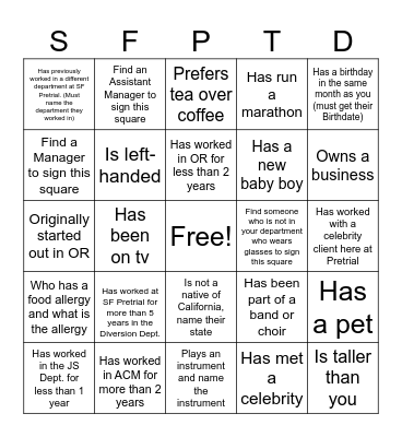 SF Pretrial Bingo Card