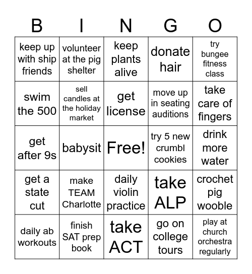 2025 Bingo Card