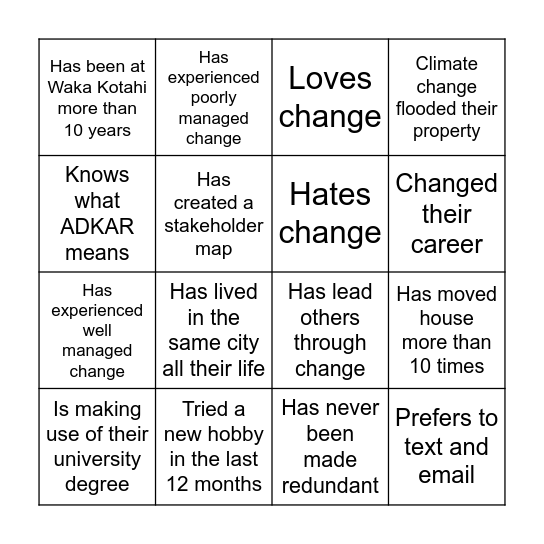 P&S ELG change bingo Card