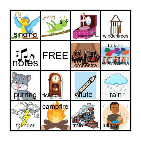 Listening with our Ears Bingo Card