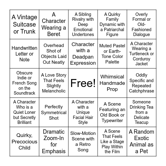 HIPSTER HERITAGE BINGO Card