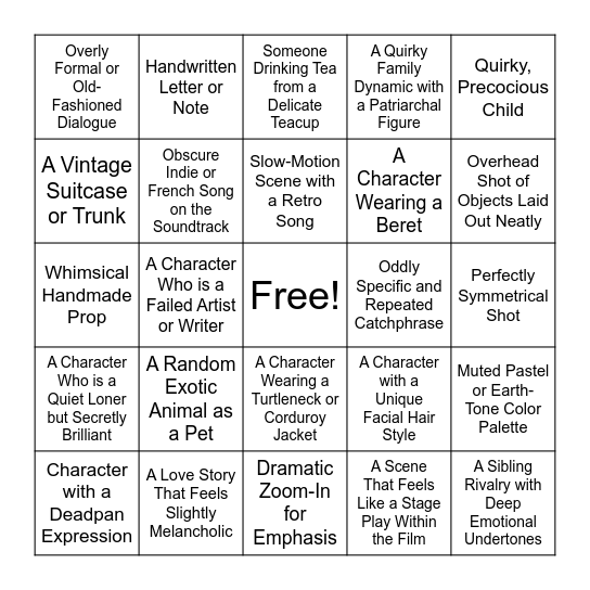 HIPSTER HERITAGE BINGO Card