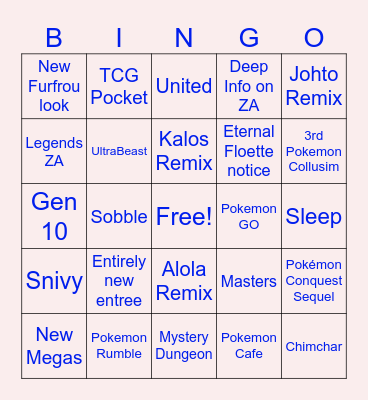 Pokemon day Bingo Card