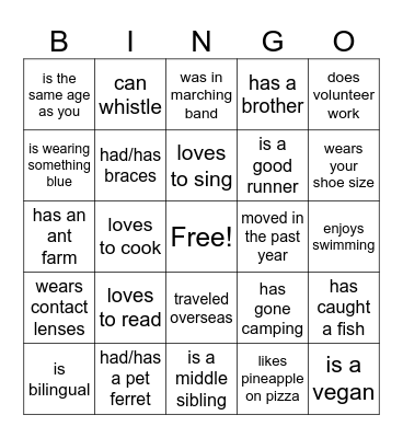 SA Bingo! Bingo Card