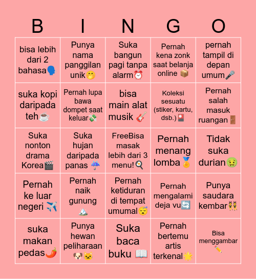 EMPOWER BINGO Card
