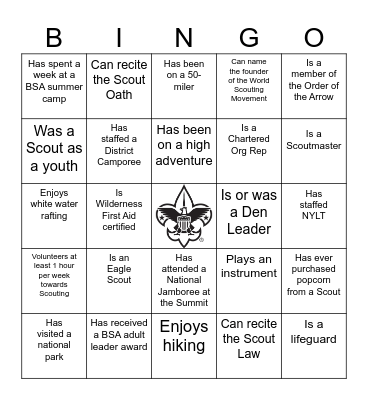 Find Someone Who Bingo Card