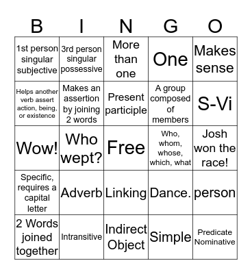 Essentials Bingo Card
