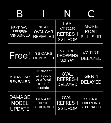 S2 DEV NOTES Bingo Card