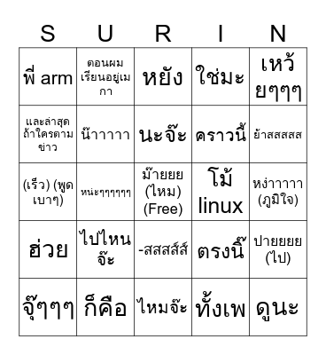 Computer Organization Bingo Card