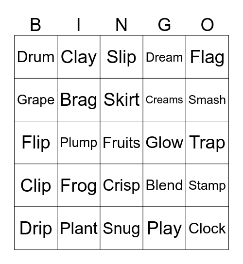 Archer's word list BINGO! Bingo Card