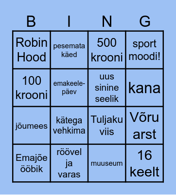 KUULSAD EESTLASED Bingo Card