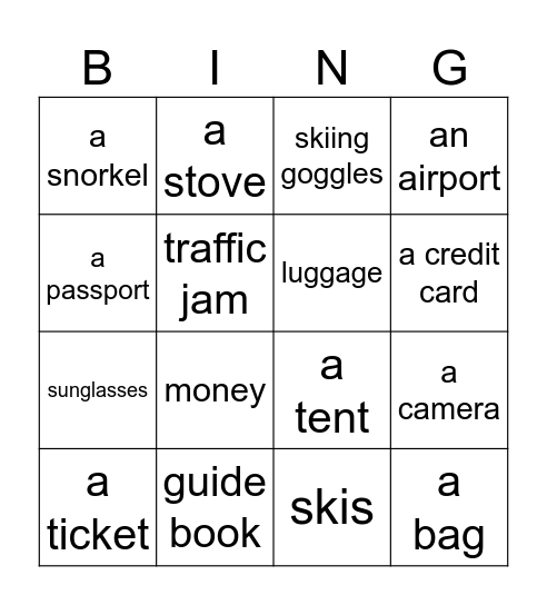 Going away Bingo Card