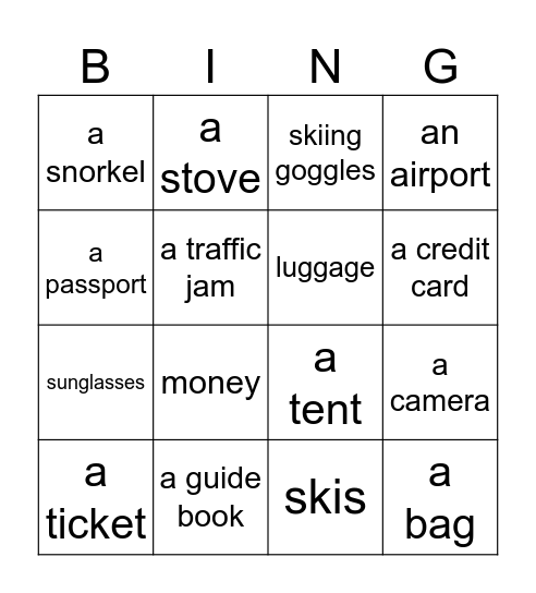 Going away Bingo Card