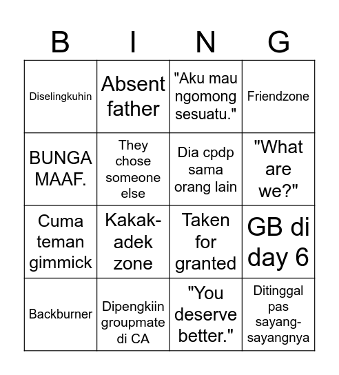 LEEHAN Bingo Card