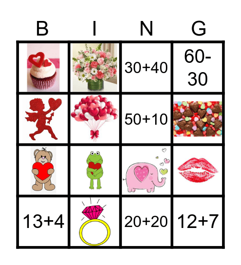 Saint-Valentin Bing Bingo Card