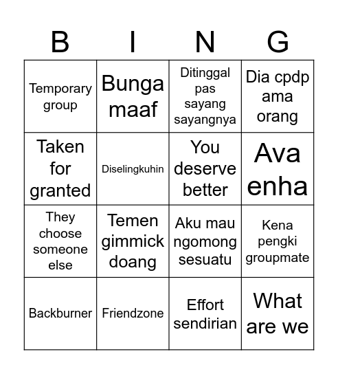 Abah Igu's bingo Card