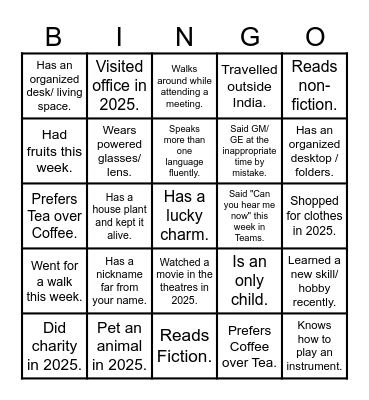 Bingo Card