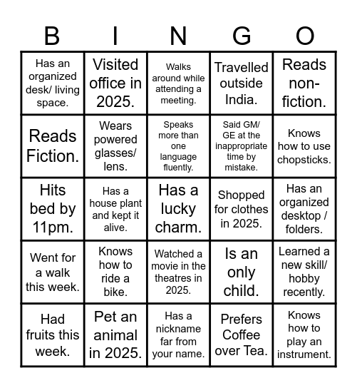 Bingo Card