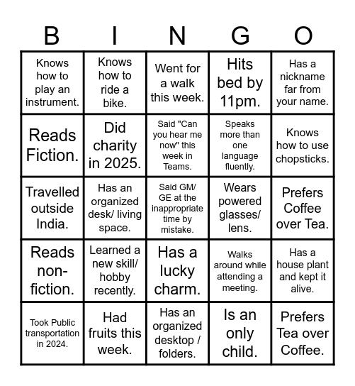 Bingo Card