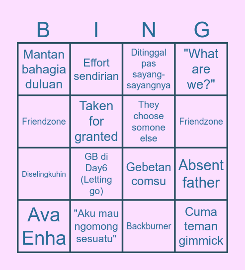 Ning's Bingo Card