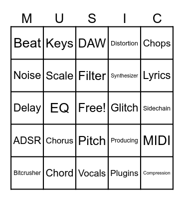 Music Making Bingo Card