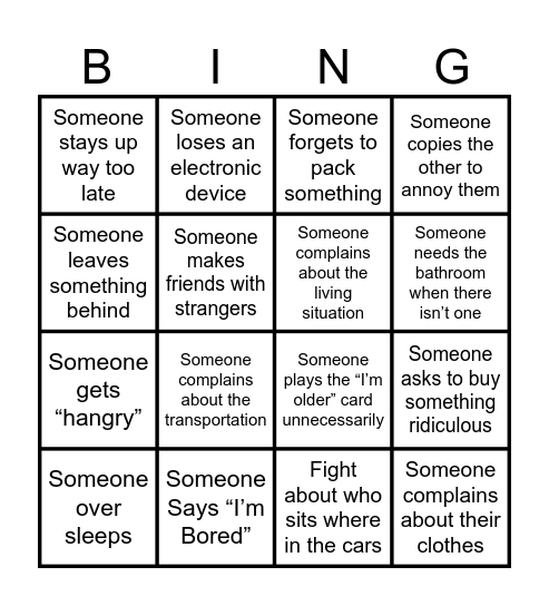 Sri Lanka Trip Bingo Card Bingo Card